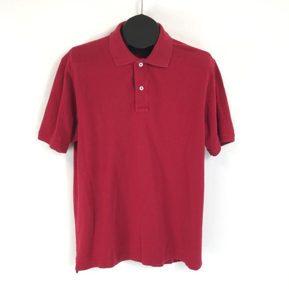 Eddie Bauer Golf Polo Shirt Men's Medium Red Casual Short Sleeve 100% Cotton
